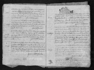 43 vues  - Registre paroissial. Baptêmes, mariages, sépultures (juillet 1694-février 1696) (ouvre la visionneuse)