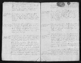 21 vues  - Registre paroissial. Baptêmes, mariages, sépultures (février-décembre 1696) (ouvre la visionneuse)