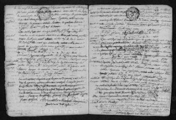 11 vues  - Registre paroissial. Baptêmes, mariages, sépultures (1756-juin 1757) (ouvre la visionneuse)