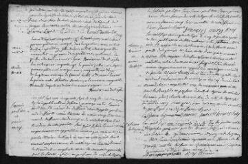 13 vues  - Registre paroissial. Baptêmes, mariages, sépultures (1757-janvier 1758) (ouvre la visionneuse)