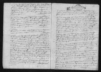 9 vues  - Registre paroissial. Baptêmes, mariages, sépultures (février 1694-janvier 1695) (ouvre la visionneuse)