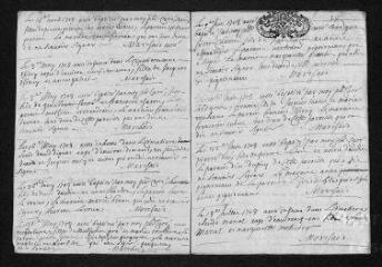 9 vues  - Registre paroissial. Baptêmes, mariages, sépultures (1708-janvier 1709) (ouvre la visionneuse)
