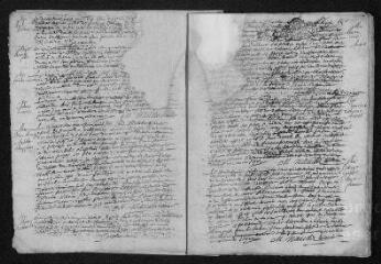 22 vues  - Registre paroissial. Baptêmes, mariages, sépultures (1691-avril 1692) (ouvre la visionneuse)