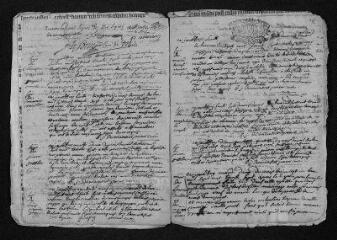 9 vues  - Registre paroissial.Baptêmes, mariages, sépultures (1737-février 1738) (ouvre la visionneuse)