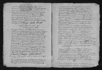 7 vues  - Registre paroissial. Baptêmes, sépultures (1737) - Mariages, sépultures (janvier 1738) (ouvre la visionneuse)