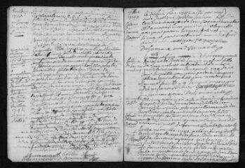 7 vues  - Registre paroissial. Baptêmes, mariages, sépultures (1742) - Baptêmes (février 1743) (ouvre la visionneuse)