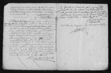 6 vues  - Registre paroissial. Baptêmes, mariages, sépultures (1766) - Mariages (juillet 1767) (ouvre la visionneuse)