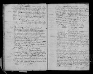72 vues  - Registre protestant. Baptêmes, mariages, sépultures (1671-1676), baptêmes (janvier 1677) (ouvre la visionneuse)