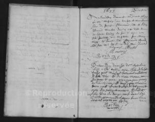 100 vues Registre protestant. Baptêmes, mariages, sépultures (août 1673-décembre 1682)