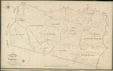 1 vue  - Chatres-sur-Cher : plans du cadastre napoléonien. Section A dite de Varenne (ouvre la visionneuse)