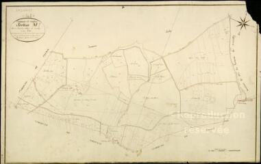 1 vue  - Contres : plans du cadastre napoléonien. Section M1 dite de l'ancienne abbaye de cornilly (ouvre la visionneuse)