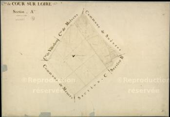 1 vue Cour-sur-Loire : plans du cadastre napoléonien. Section A