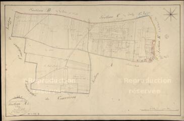 1 vue Josnes : plans du cadastre napoléonien. Section A2 dite d'Izy