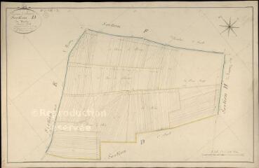 1 vue  - Josnes : plans du cadastre napoléonien. Section D2 dite du moulin (ouvre la visionneuse)