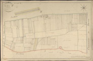 1 vue Josnes : plans du cadastre napoléonien. Section H2 dite de fonpenay