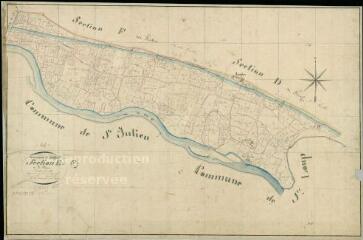 1 vue Langon : plans du cadastre napoléonien. Section E dite de la Plaine