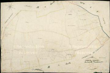 1 vue Lignières : plans du cadastre napoléonien. Section B2 dite de rocheux