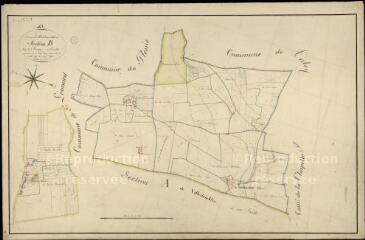 1 vue Madeleine-Villefrouin (La) : plans du cadastre napoléonien. Section B dite du bourg