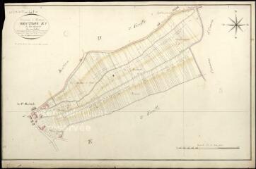 1 vue Monteaux : plans du cadastre napoléonien. Section E1 dite petit herbault