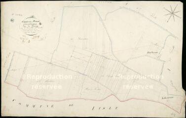 1 vue Pezou : plans du cadastre napoléonien. Section A4 dite du bourg