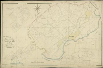 1 vue Pruniers : plans du cadastre napoléonien. Section B dite du Bourg
