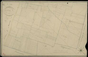 1 vue Villemardy : plans du cadastre napoléonien. Section A2 dite du bourg