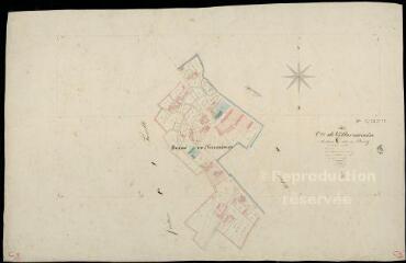 1 vue Villeromain : plans du cadastre napoléonien. Section C3 dite du bourg