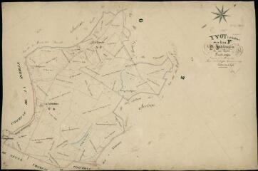 1 vue Yvoy-le-Marron : plans du cadastre napoléonien. Section F dite de Millebougeon