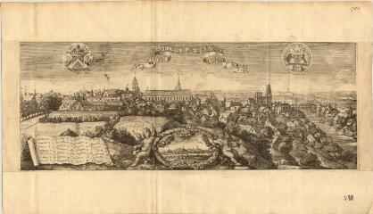 1 vue  - Blois : vues générales et plans de la ville : Profil de la ville de Blois veüe du coste d'Occident (ouvre la visionneuse)