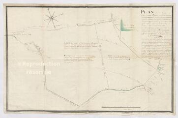 1 vue [Renay] : plan géométral des usages et landes communes de la paroisse de Renay [?] par M. Deschamps, arpenteur, 1766.