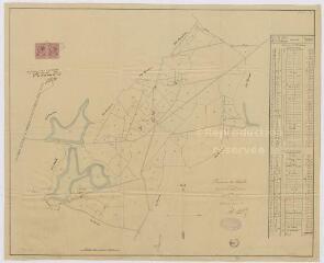 1 vue Millançay, Romorantin-Lanthenay : plan parcellaire du domaine de Favelle. Dressé par le cabinet de A. Courtillet, géomètre-expert. 1892.