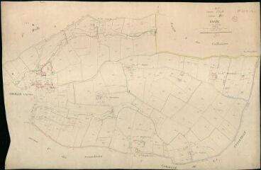 1 vue Arville : plans du cadastre napoléonien. Section B2 dite du bourg