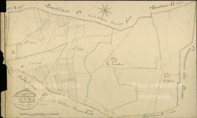 1 vue Autainville : plans du cadastre napoléonien. Section D1 dite du bourg