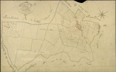 1 vue Autainville : plans du cadastre napoléonien. Section D2 dite du bourg