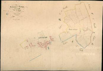 1 vue Authon : plans du cadastre napoléonien. Section F dite du bourg
