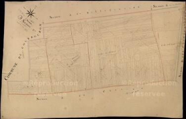 1 vue Avaray : plans du cadastre napoléonien. Section K dite du bas des poissons