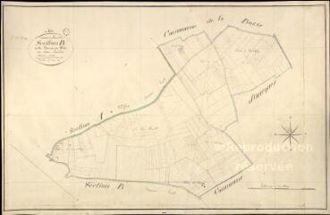 1 vue Beauvilliers : plans du cadastre napoléonien. Section B1 dite de la garenne des prés