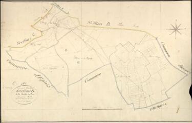 1 vue Beauvilliers : plans du cadastre napoléonien. Section B2 dite de la garenne des prés