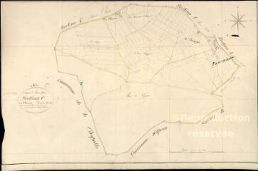1 vue Beauvilliers : plans du cadastre napoléonien. Section C2 dite de la villeneuve