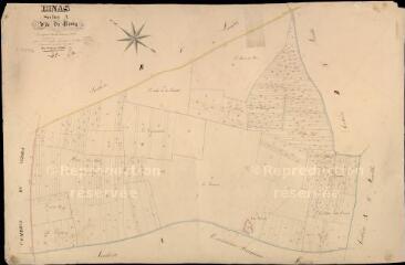 1 vue Binas : plans du cadastre napoléonien. Section A3 dite du bourg