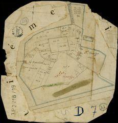 1 vue Blois : plans du cadastre napoléonien. Section D7 développement