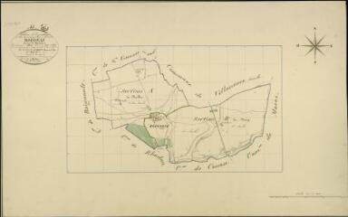 1 vue Boisseau : plans du cadastre napoléonien. Tableau d'assemblage
