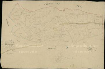 1 vue Bonneveau : plans du cadastre napoléonien. Section A2 dite des vallées