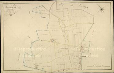 1 vue Briou : plans du cadastre napoléonien. Section B dite du bourg