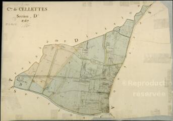 1 vue Cellettes : plans du cadastre napoléonien. Section D1