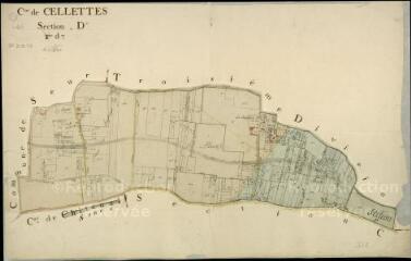 1 vue Cellettes : plans du cadastre napoléonien. Section D2