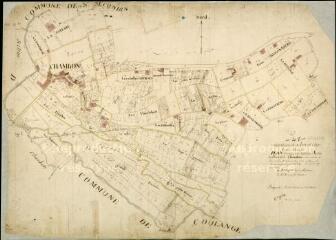 1 vue Chambon-sur-Cisse : plans du cadastre napoléonien. Section A dite du bourg de Chambon