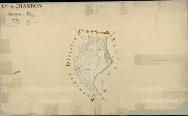 1 vue Chambon-sur-Cisse : plans du cadastre napoléonien. Section D2
