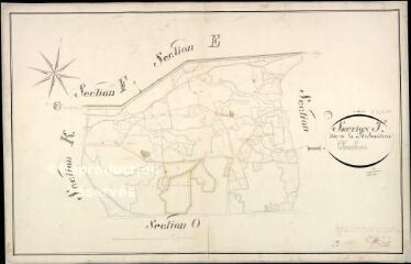 1 vue Chambord : plans du cadastre napoléonien. Section J dite de la béchardière