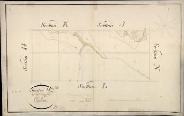 1 vue Chambord : plans du cadastre napoléonien. Section O dite de l'étang neuf